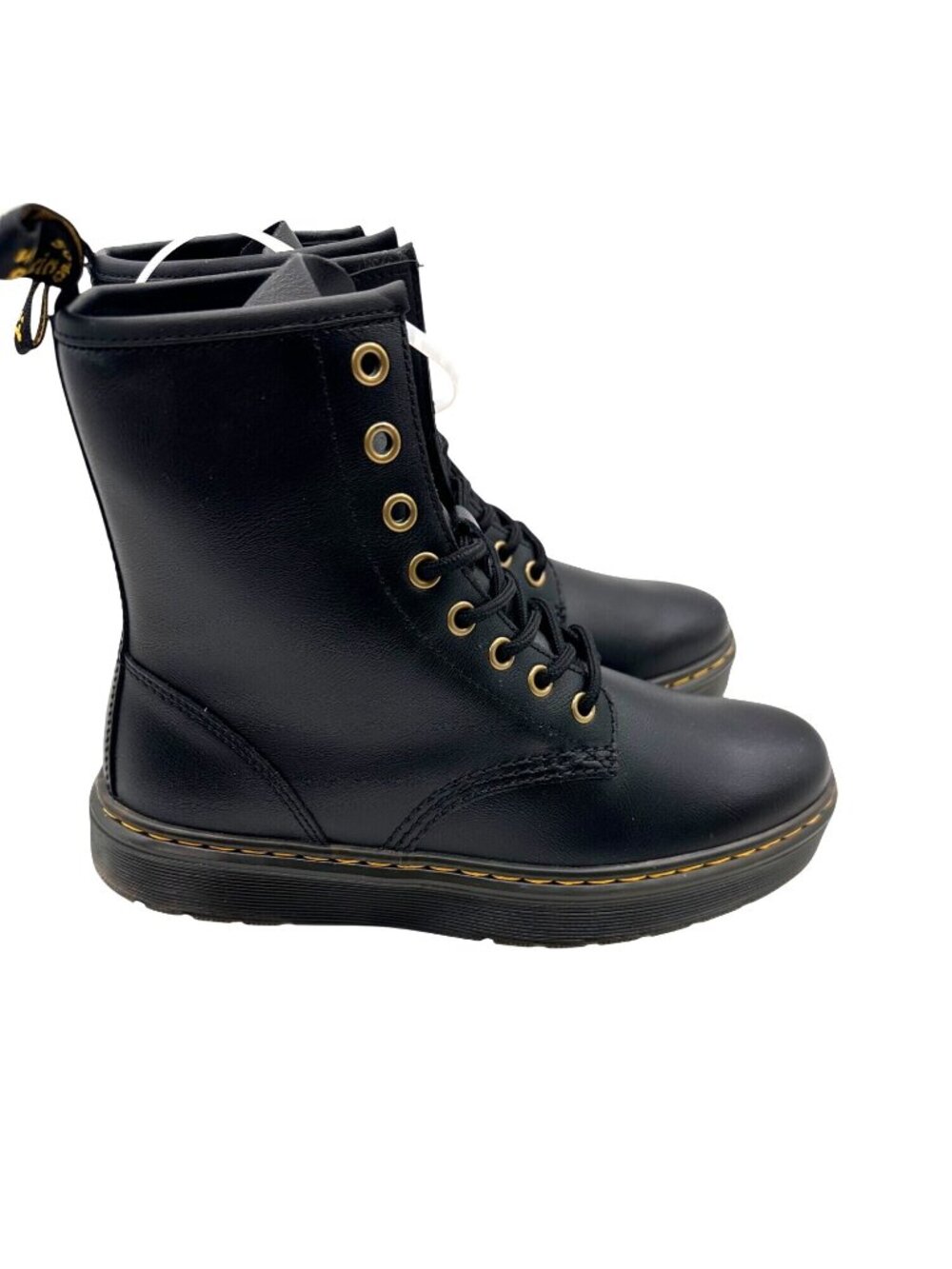 Dr Martens Size 7 Teen Girls Zavala Combat LaceUp Punk Platform Ankle Boot Black - Picture 2 of 8
